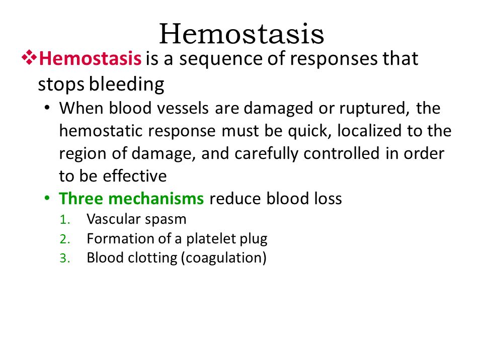 Hemostasis Hemostasis is a sequence of responses that stops bleeding - ppt  video online download