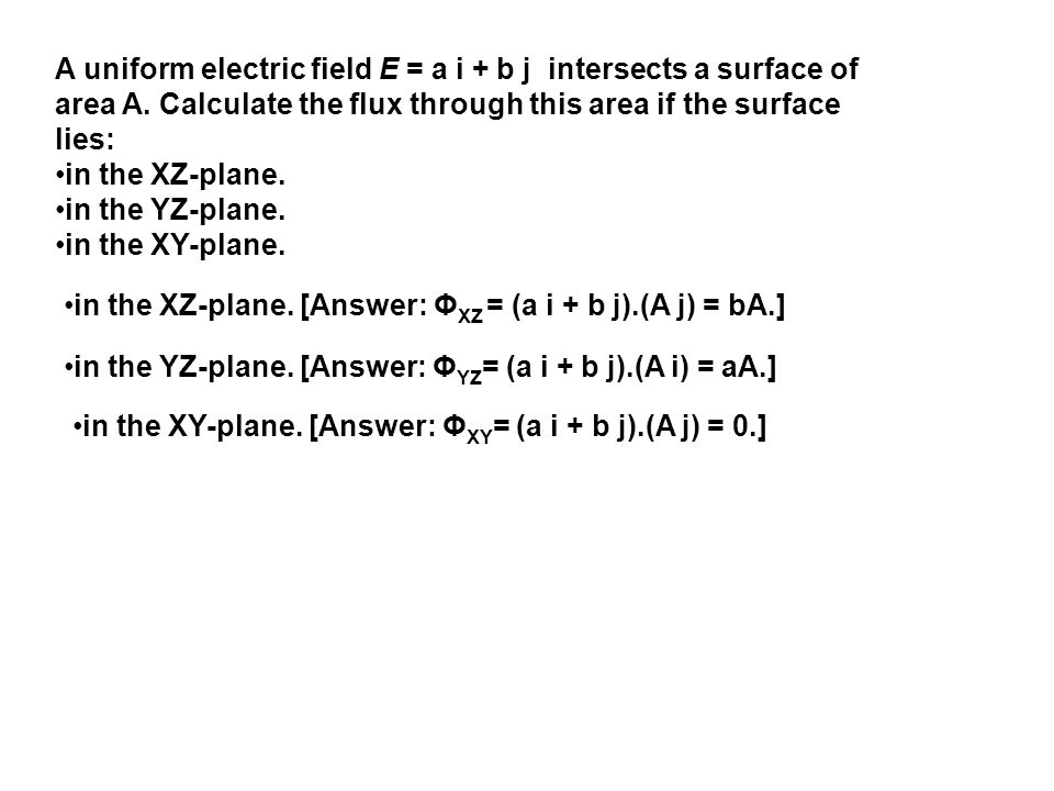 A Uniform Electric Field E A I B J Intersects A Surface Of Area A Ppt Video Online Download