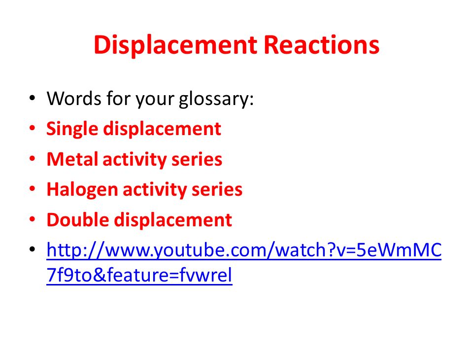 single displacement reactions powerpoints