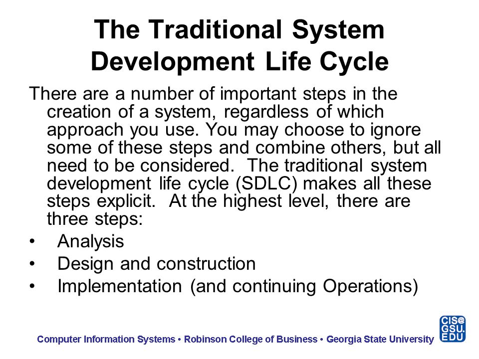 traditional life cycle model
