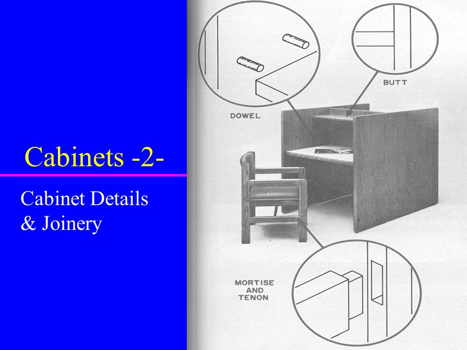 Cabinets 2 Cabinet Details Joinery Construction Joints U Used To Increase Strength U Improve Looks U Complex Joints More Common In Higher Quality Ppt Download