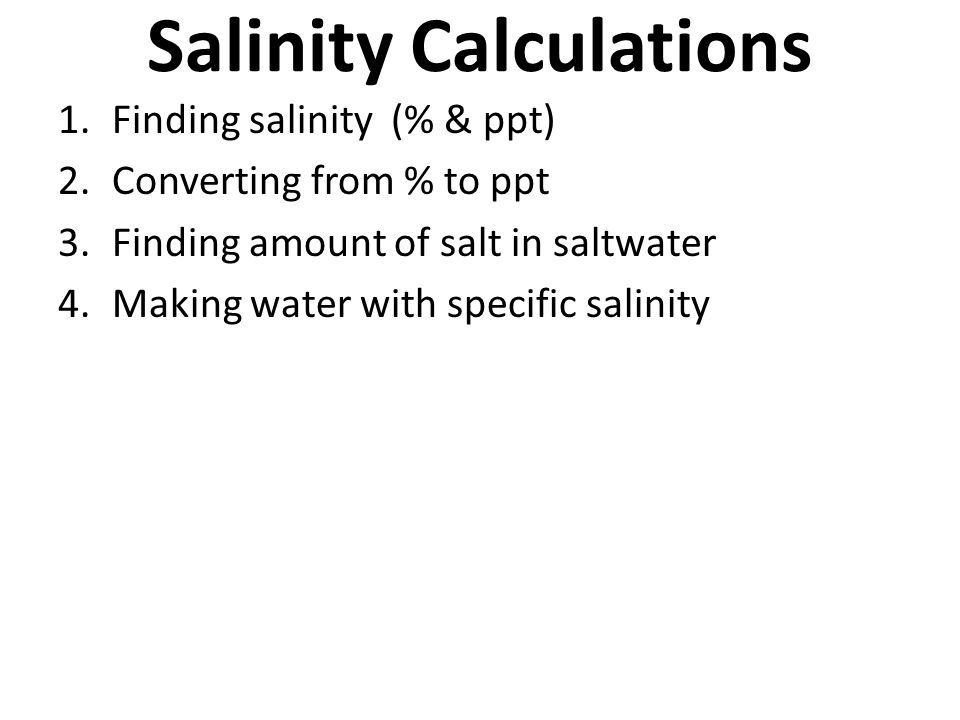 Salinity Calculations - ppt video online download