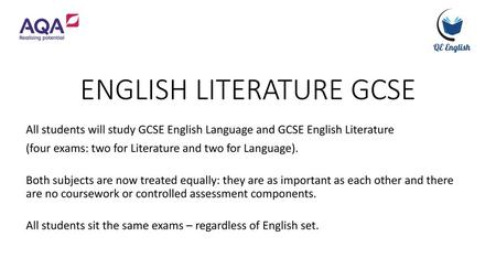 ENGLISH LITERATURE GCSE