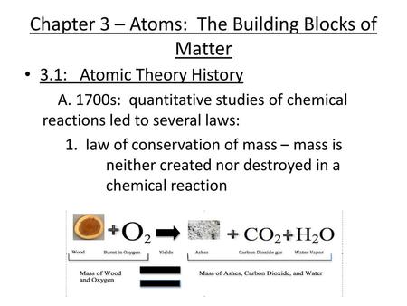 Chapter 3 – Atoms: The Building Blocks of Matter