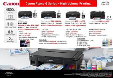 Canon Pixma G Series – High Volume Printing