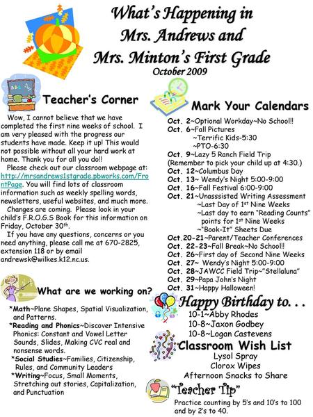 Mrs. Minton’s First Grade