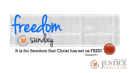 It is for freedom that Christ has set us FREE!