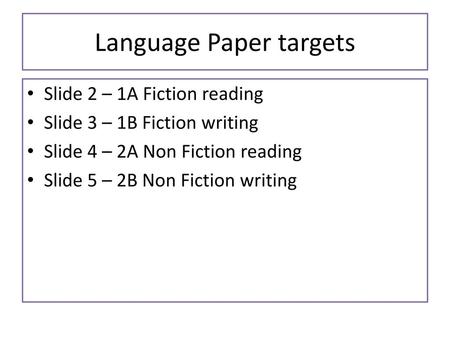 Language Paper targets