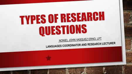 Types of research questions