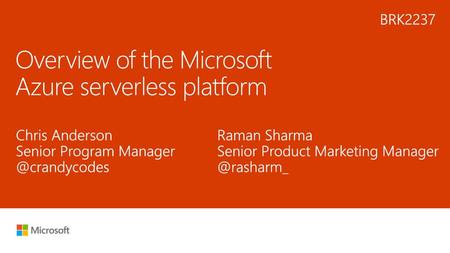 Overview of the Microsoft Azure serverless platform