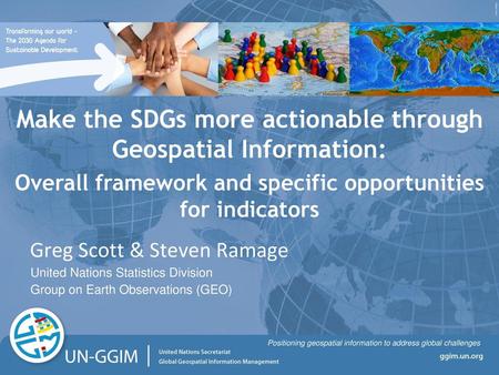 Make the SDGs more actionable through Geospatial Information: