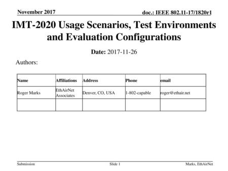 Month Year doc.: IEEE yy/xxxxr0 November 2017