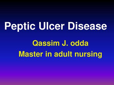 Qassim J. odda Master in adult nursing