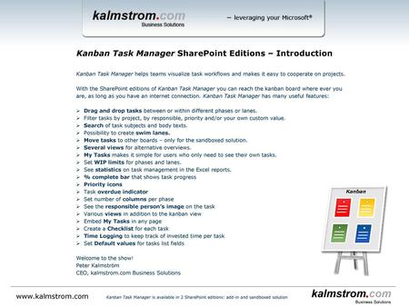 Kanban Task Manager SharePoint Editions ‒ Introduction