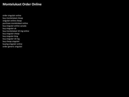 Montelukast Order Online