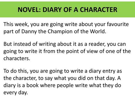 NOVEL: DIARY OF A CHARACTER