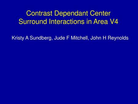 Contrast Dependant Center Surround Interactions in Area V4