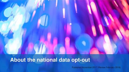 About the national data opt-out