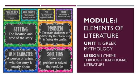 Module:1 Elements of Literature
