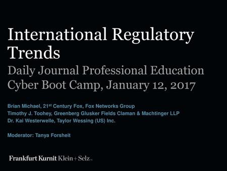 International Regulatory Trends