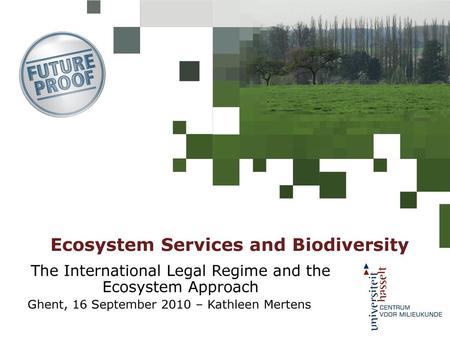 Ecosystem Services and Biodiversity