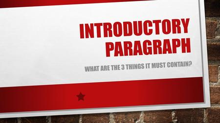 Introductory paragraph