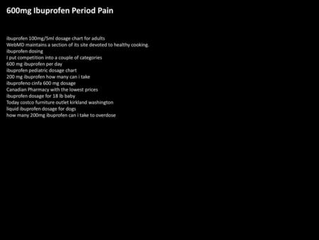 600mg Ibuprofen Period Pain
