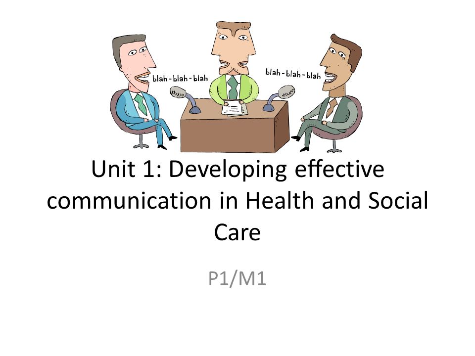 Unit 1: Developing effective communication in Health and Social Care - ppt  video online download