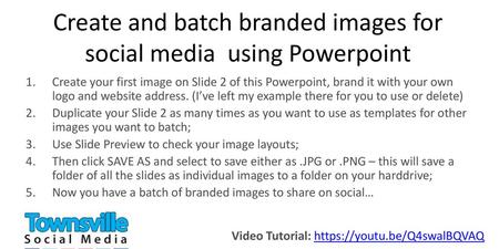 Create and batch branded images for social media using Powerpoint