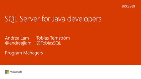 SQL Server for Java developers