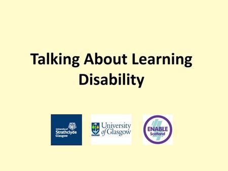 Talking About Learning Disability