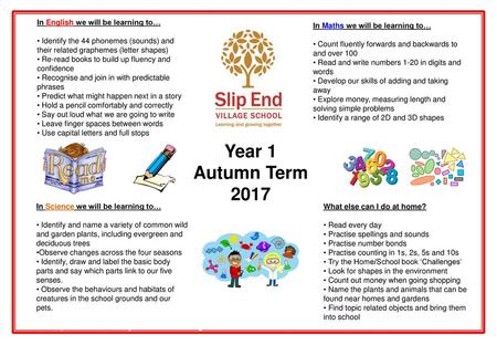 Year 1 Autumn Term 2017 What else can I do at home? Read every day