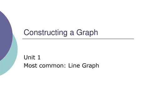 Unit 1 Most common: Line Graph