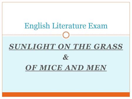 English Literature Exam