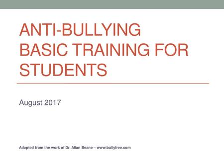 Anti-Bullying Basic Training for Students