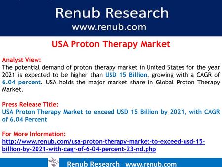 USA Proton Therapy Market Renub Research