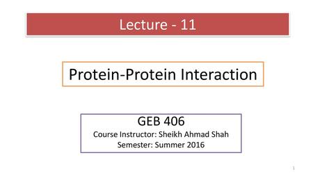 GEB 406 Course Instructor: Sheikh Ahmad Shah Semester: Summer 2016