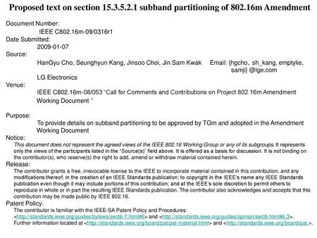 Proposed text on section subband partitioning of 802