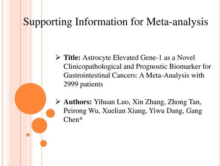 Supporting Information for Meta-analysis
