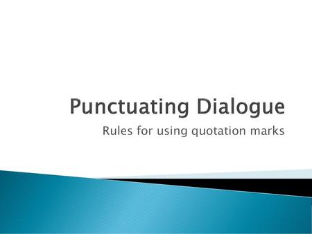 Rules for using quotation marks