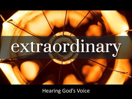 Hearing God’s Voice.