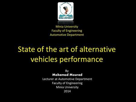State of the art of alternative vehicles performance