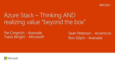 Azure Stack – Thinking AND realizing value “beyond the box”