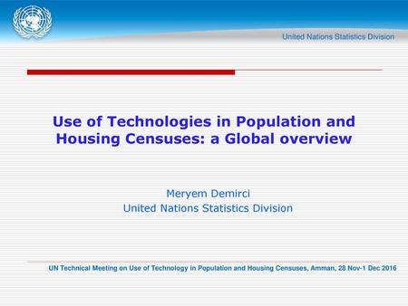 Meryem Demirci United Nations Statistics Division