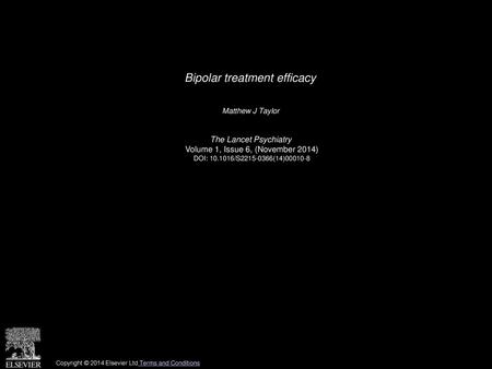 Bipolar treatment efficacy