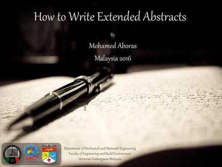 How to Write Extended Abstracts