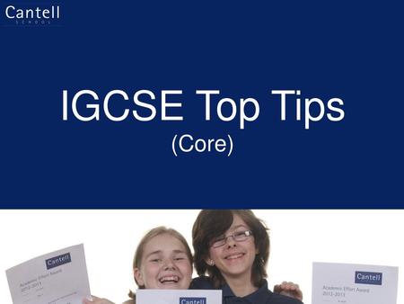 IGCSE Top Tips (Core).
