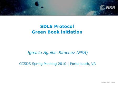 SDLS Protocol Green Book initiation