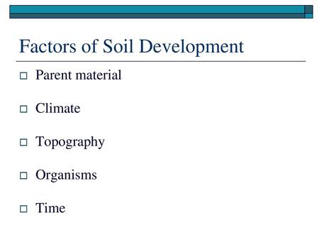 Factors of Soil Development