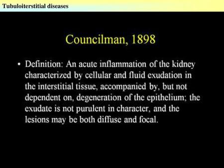 Tubuloiterstitial diseases